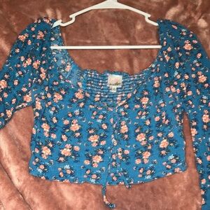Floral Blue Top